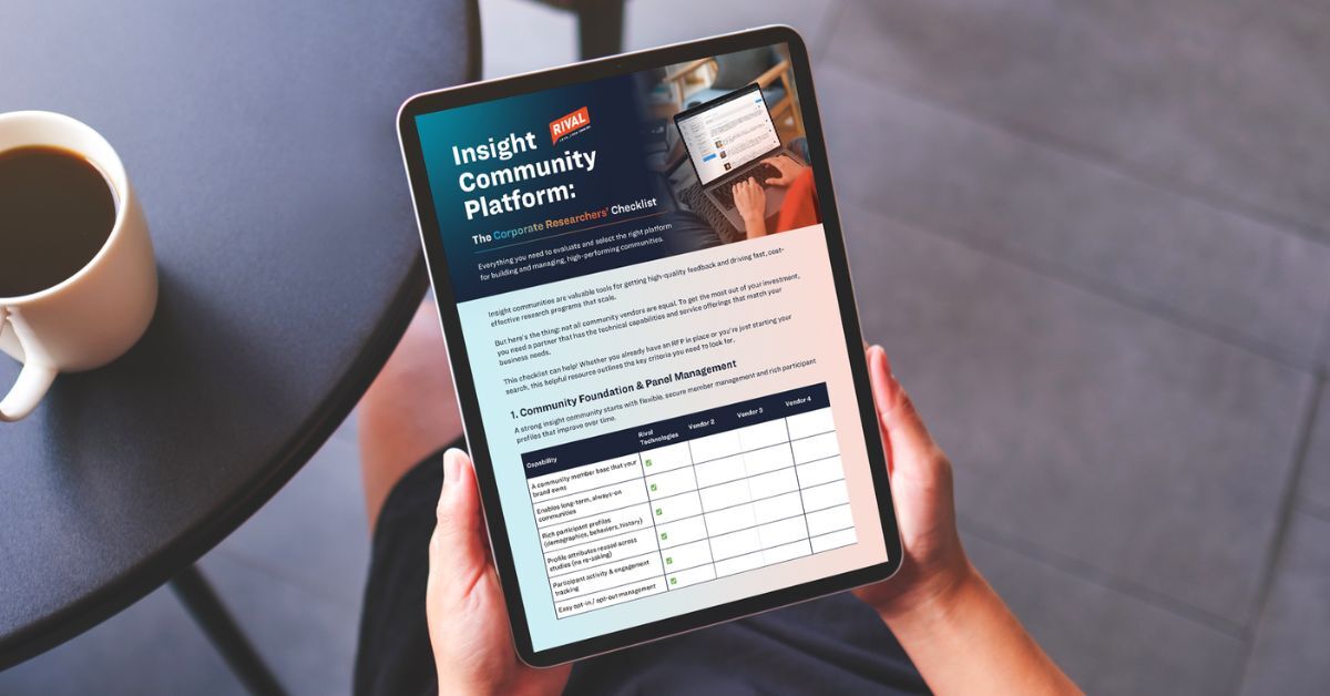 insight community platform - checklist when evaluating vendors